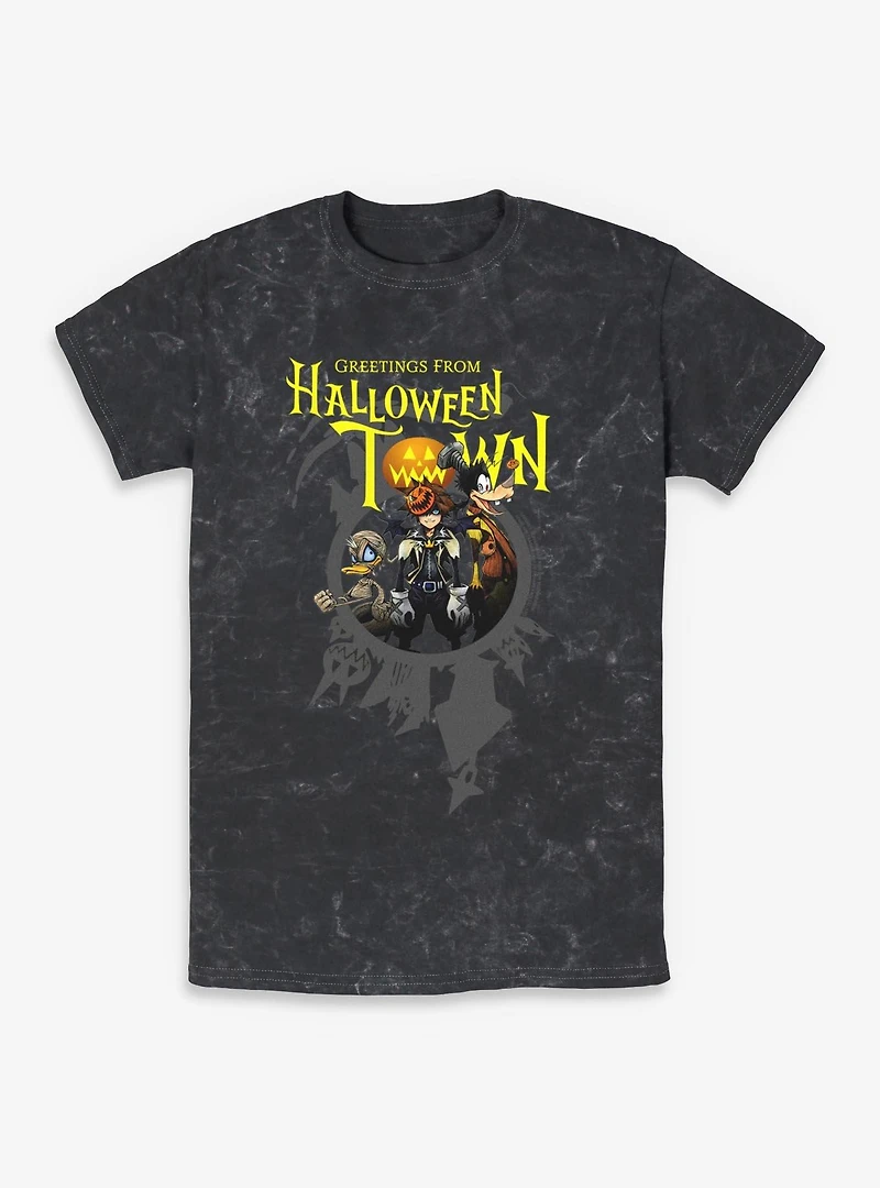 Disney Kingdom Hearts Greetings From Halloween Town Mineral Wash T-Shirt
