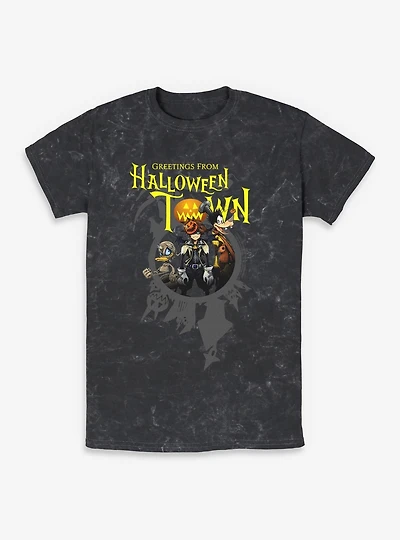 Disney Kingdom Hearts Greetings From Halloween Town Mineral Wash T-Shirt