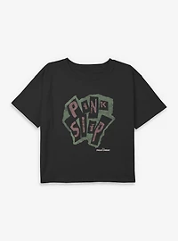 Disney Freaky Friday Pink Slip Logo Youth Girls Boxy Crop T-Shirt