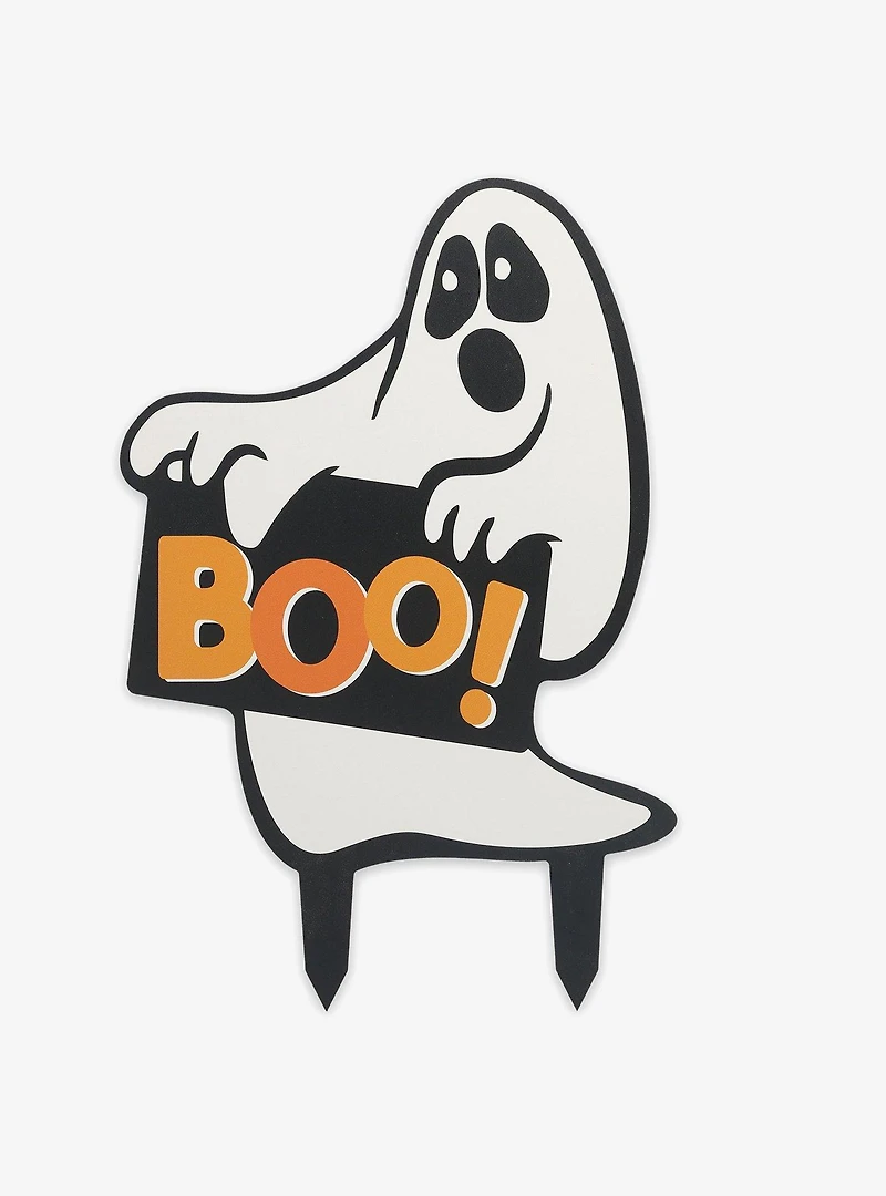 Boo Ghost Halloween Metal Yard Stake