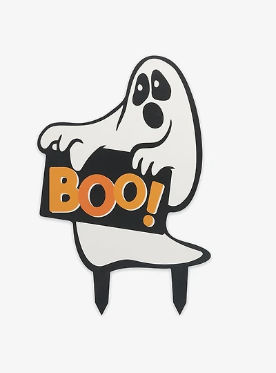 Boo Ghost Halloween Metal Yard Stake