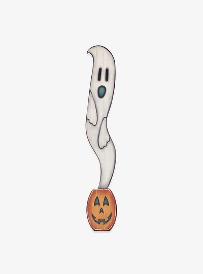 Ghost & Jack-O-Lantern Vertical Wood Wall Decor