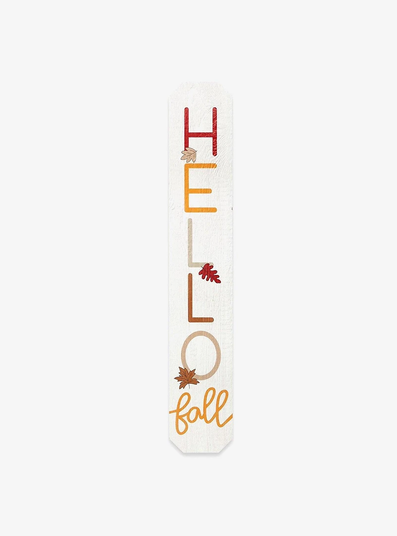 Hello Fall Vertical Textured Wood Wall Decor