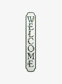 Winter Greenery Welcome Vertical Porch Leaner Wood Wall Decor