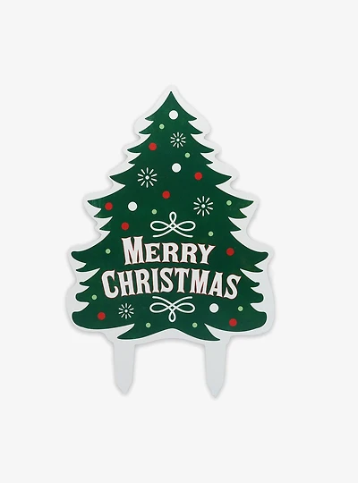 Merry Christmas Tree Metal Yard Stake
