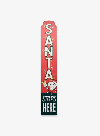 Peanuts Snoopy Santa Stops Herewood Wall Decor