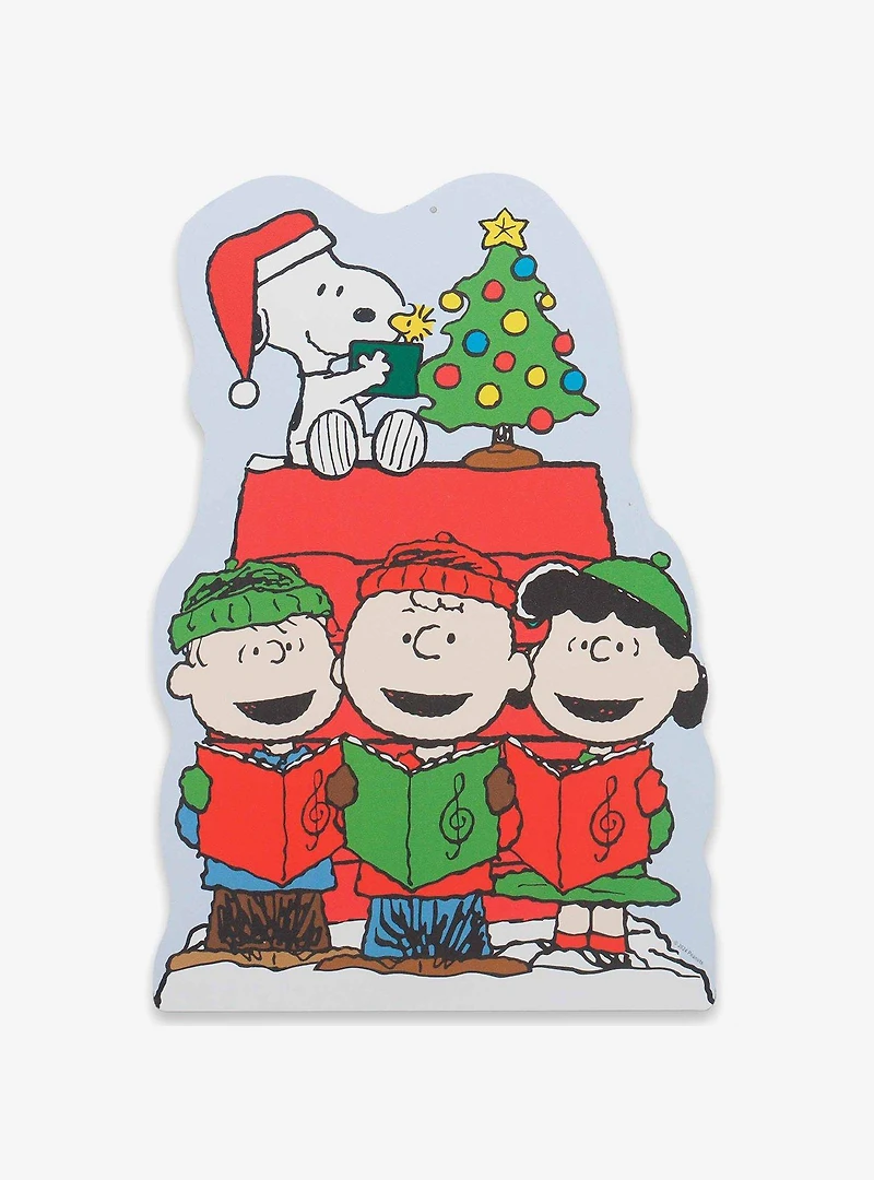 Peanuts Charlie Brown Snoopy & Friends Christmas Caroling Metal Sign