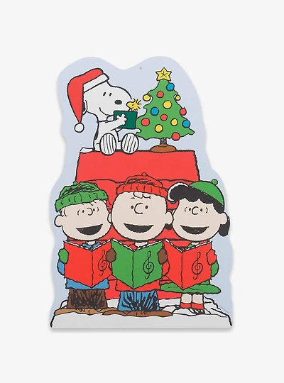Peanuts Charlie Brown Snoopy & Friends Christmas Caroling Metal Sign