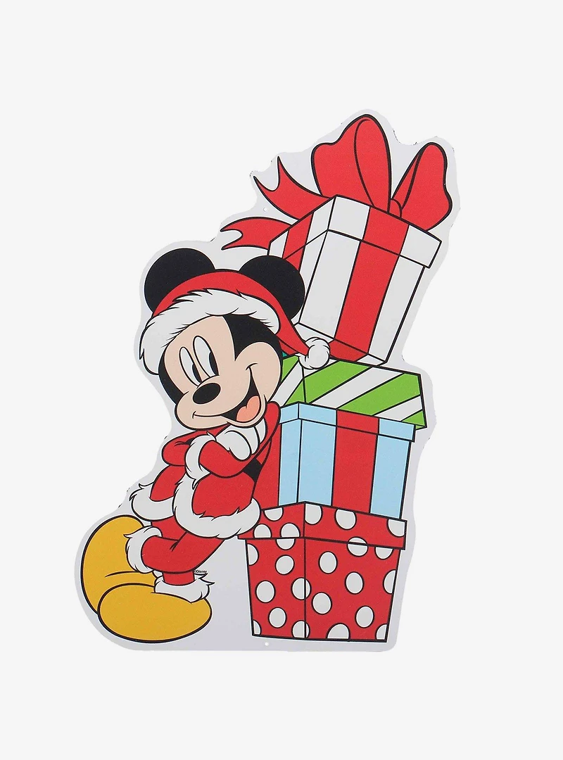Disney Santa Mickey Mouse & Presents Metal Sign