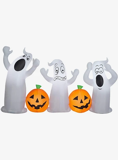 Ghost Trio with Jack O' Lanterns Airblown Inflatable