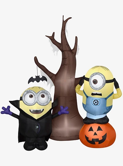 Minions with Tree and Pumpkin Scene Airblown Inflatable