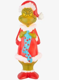 Dr. Seuss How The Grinch Stole Christmas Grinch with Seussian Style Stocking Lighted Blow Mold Outdoor Decor