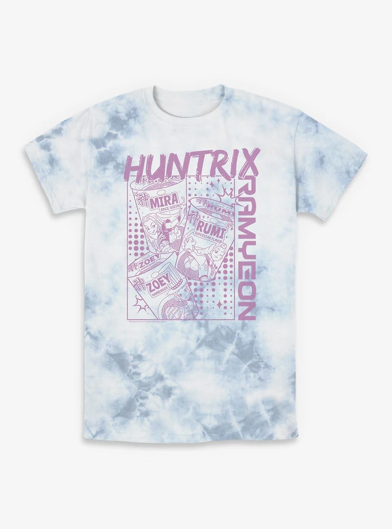 KPop Demon Hunters Huntrix Ramyeon Ramen Tie-Dye T-Shirt