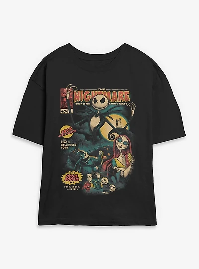 The Nightmare Before Christmas Comic Cover Style Womens Skimmer T-Shirt