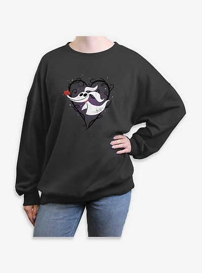 The Nightmare Before Christmas Zero Heart Womens Oversized Sweatshirt
