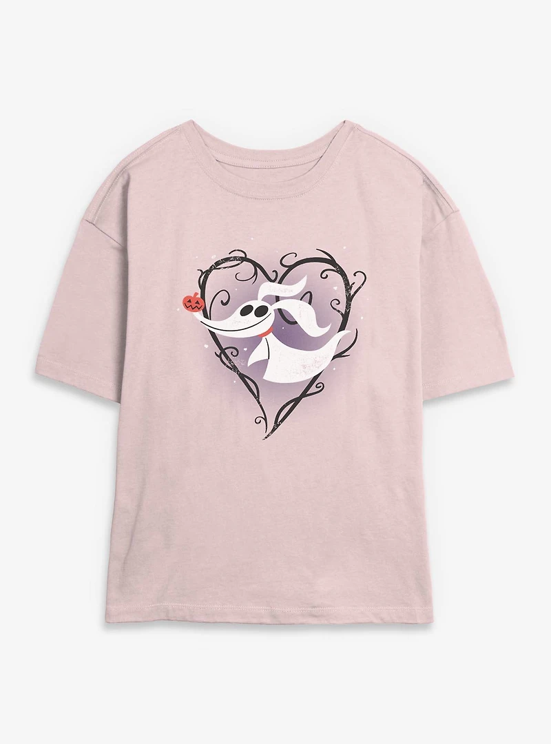 The Nightmare Before Christmas Zero Heart Womens Skimmer T-Shirt