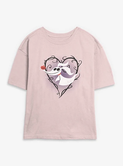 The Nightmare Before Christmas Zero Heart Womens Skimmer T-Shirt