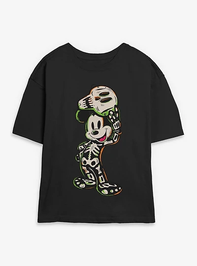 Disney Mickey Mouse Skeleton Womens Skimmer T-Shirt