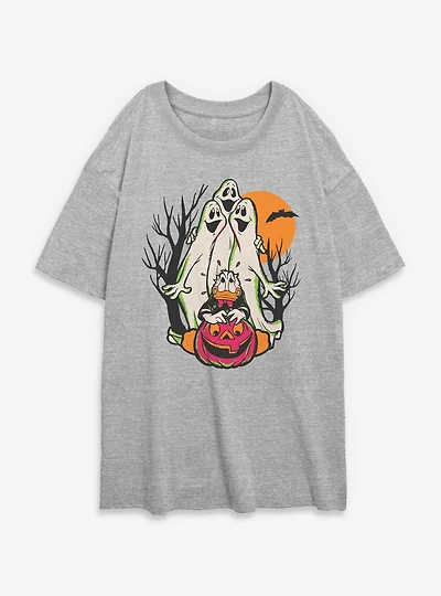 Disney Donald Duck Scared Womens Oversized T-Shirt