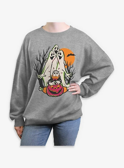 Disney Donald Duck Scared Womens Oversized Sweatshirt