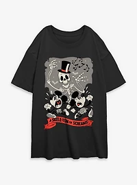 Disney Mickey Mouse A Skeleton Of Screams Womens Oversized T-Shirt