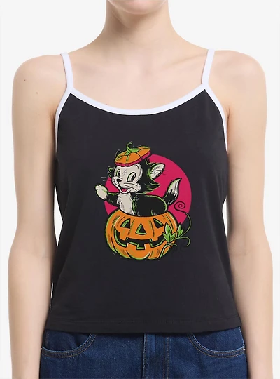 Disney Pinocchio Figaro Inside A Pumpkin Womens Cami