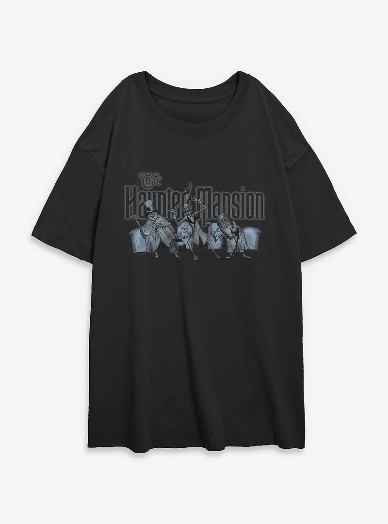 Disney Haunted Mansion Hitchhiking Ghosts Together Womens Oversized T-Shirt