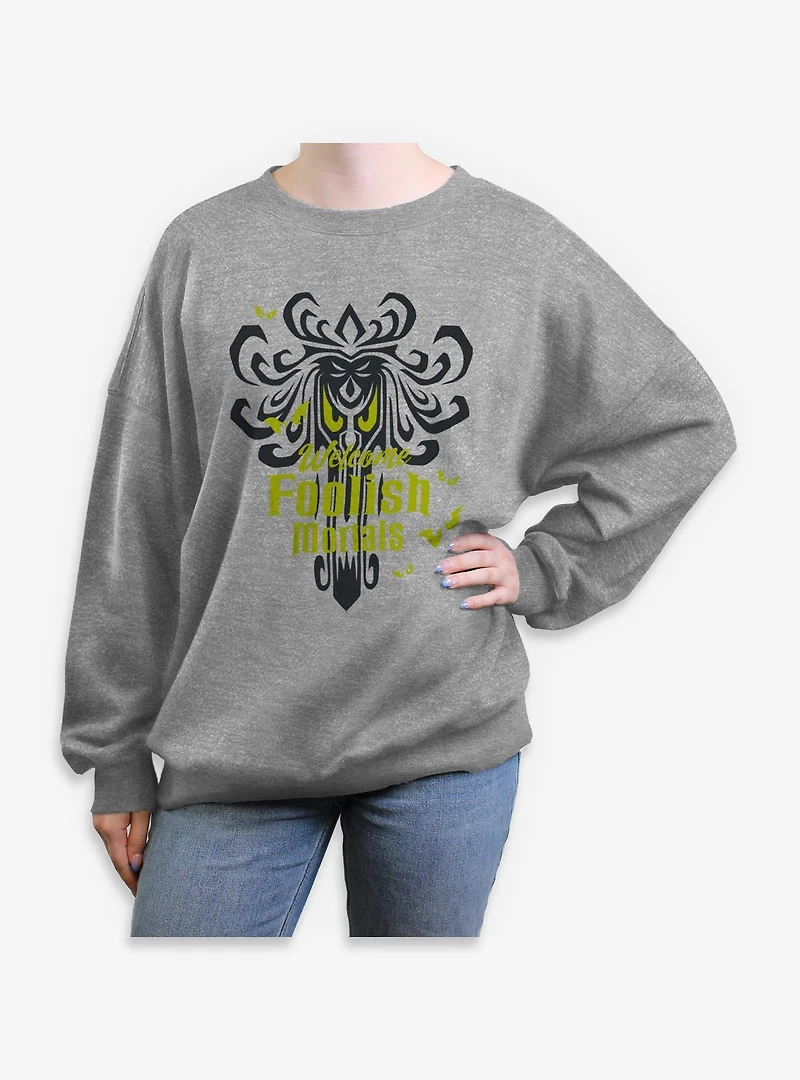 Disney Haunted Mansion Welcome Foolish Mortals Womens Oversized Sweatshirt