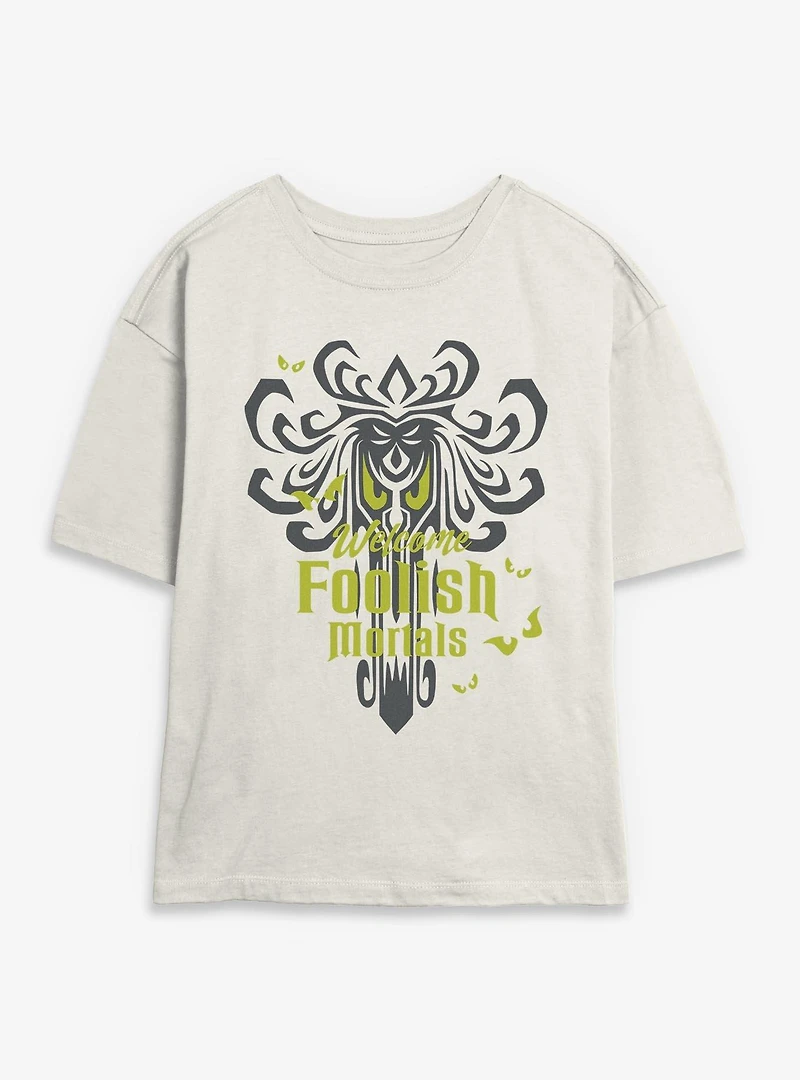 Disney Haunted Mansion Welcome Foolish Mortals Womens Skimmer T-Shirt