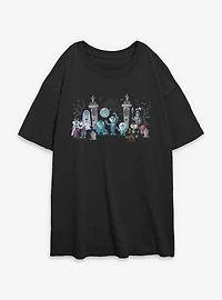 Disney Haunted Mansion Entrance Characters Womens Oversized T-Shirt