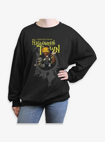 Disney Kingdom Hearts Greetings From Halloween Town Womens Oversized Sweatshirt