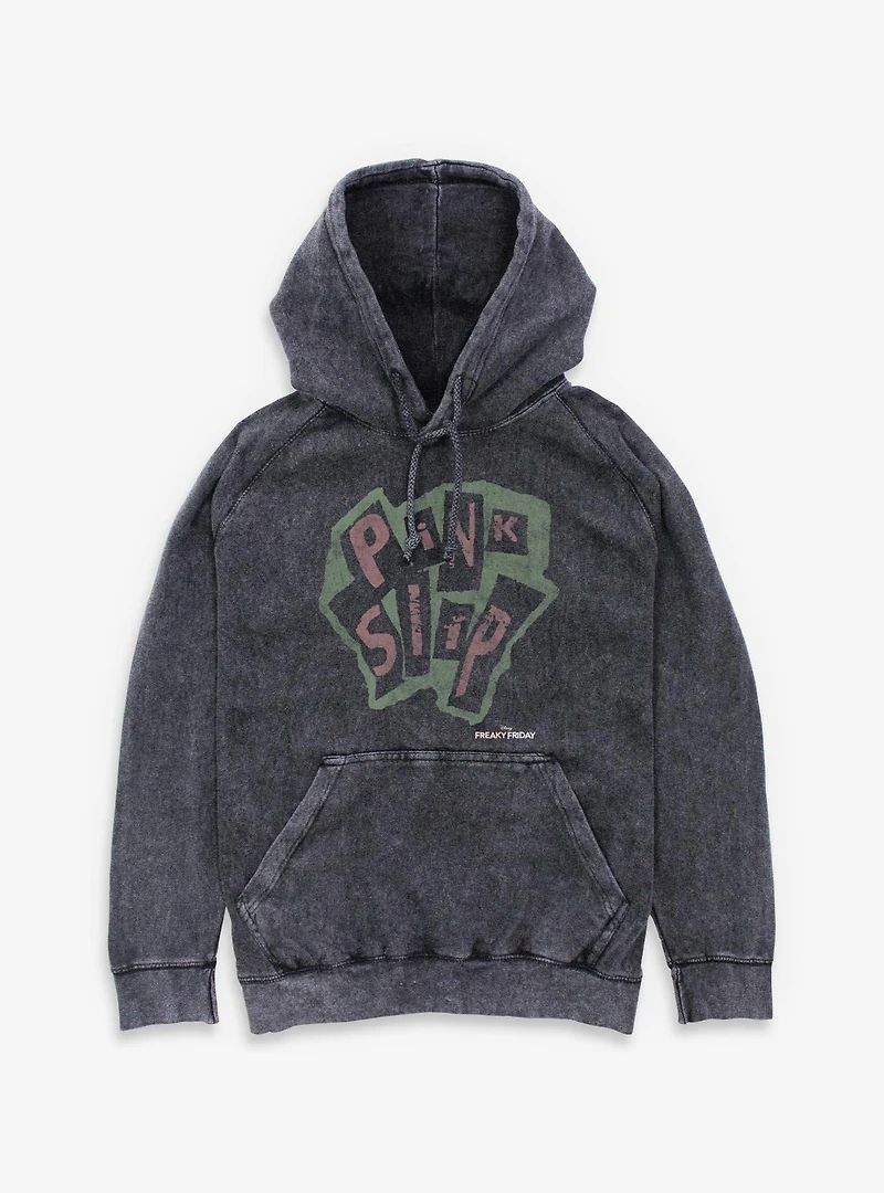 Disney Freaky Friday Pink Slip Logo Mineral Wash Hoodie