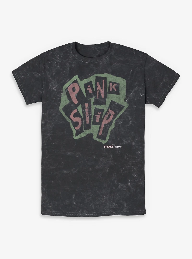 Disney Freaky Friday Pink Slip Logo Mineral Wash T-Shirt
