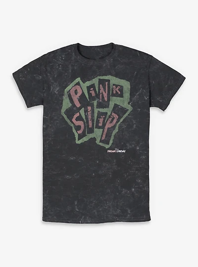 Disney Freaky Friday Pink Slip Logo Mineral Wash T-Shirt
