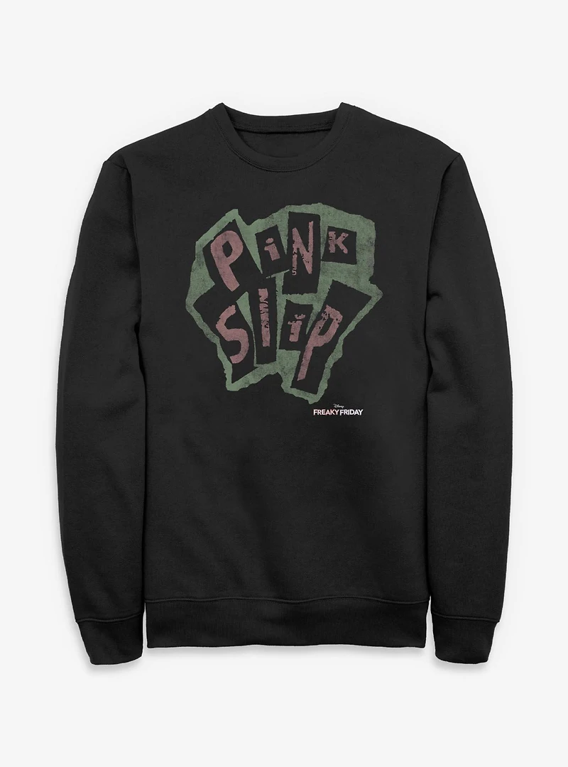 Disney Freaky Friday Pink Slip Logo Sweatshirt