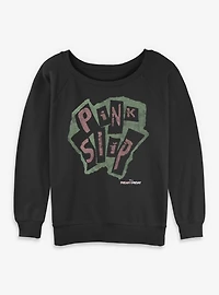 Disney Freaky Friday Pink Slip Logo Womens Slouchy Sweatshirt