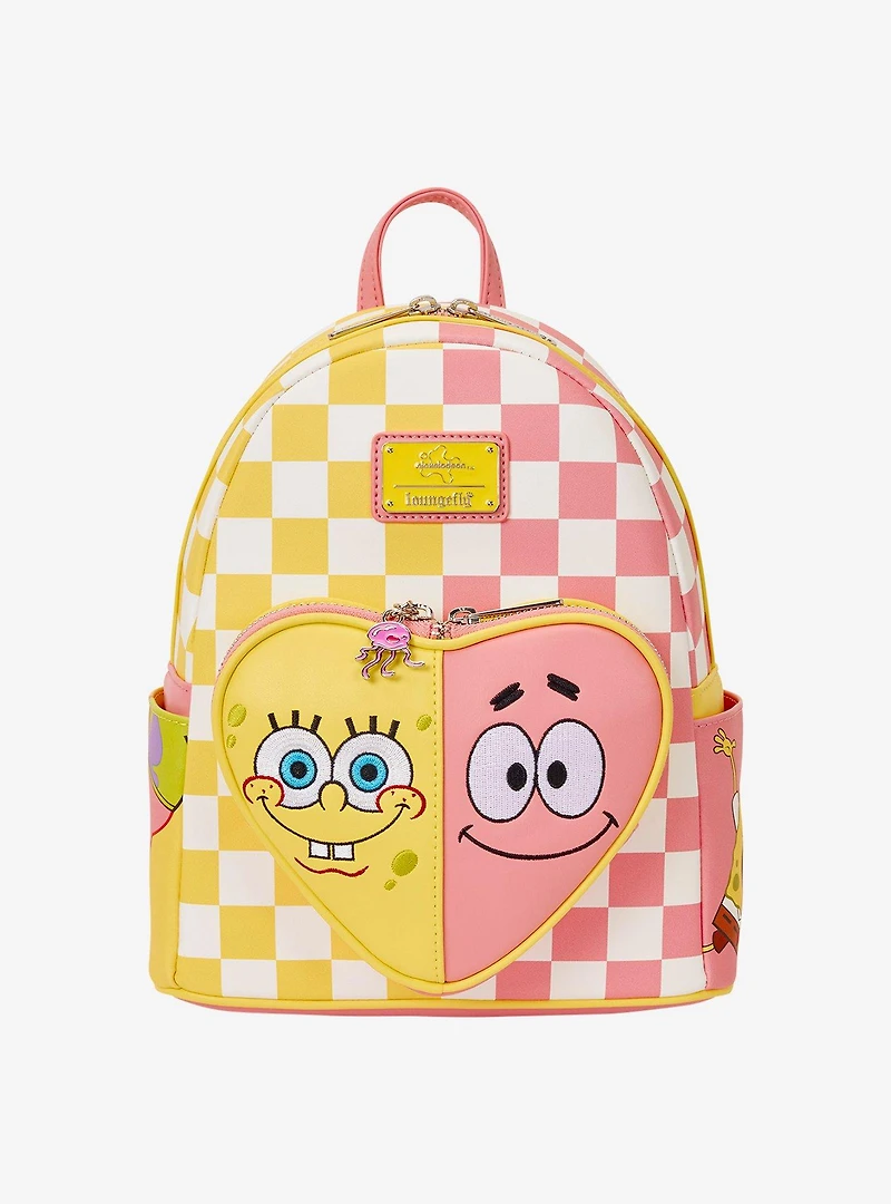 Loungefly SpongeBob SquarePants Patrick & SpongeBob Checkered Heart Mini Backpack