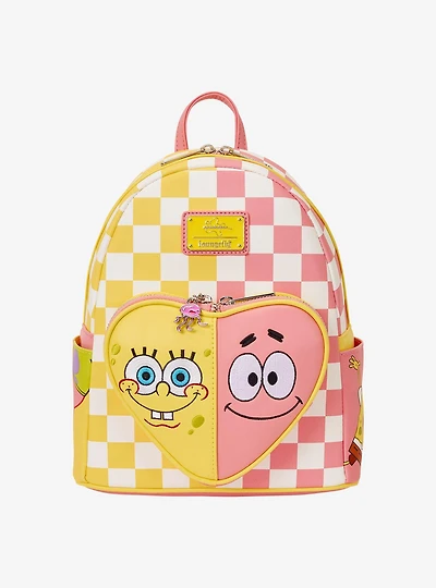 Loungefly SpongeBob SquarePants Patrick & SpongeBob Checkered Heart Mini Backpack