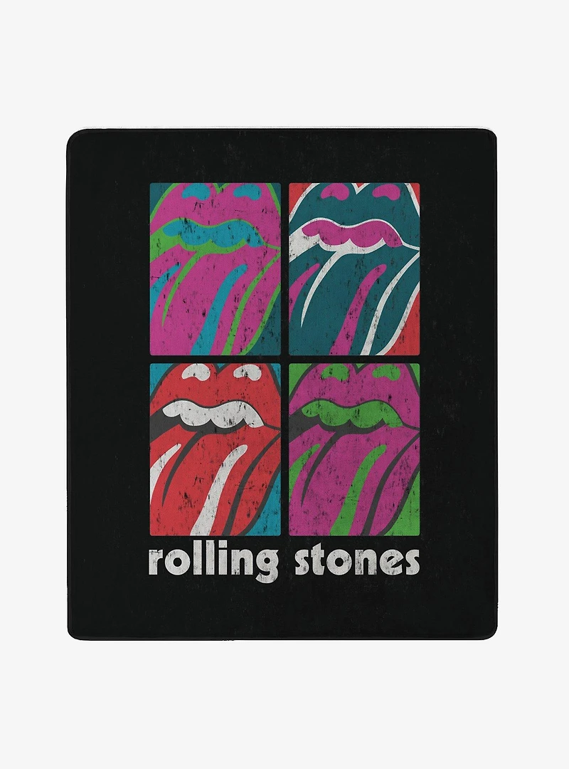 The Rolling Stones Multi Tongues Cloud Touch Throw Blanket