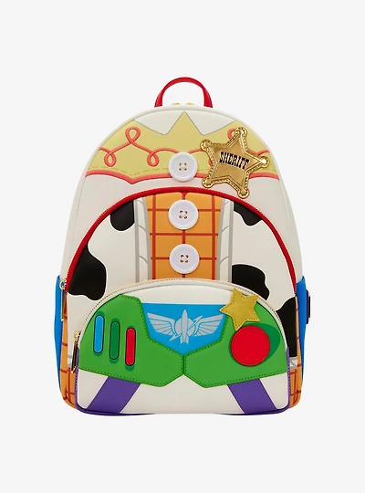 Loungefly Disney Pixar Toy Story 5 Jessie, Woody, and Buzz Multi-Pocket Mini Backpack