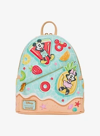Loungefly Disney Mickey & Minnie Fruit Floaties Beach Scene Mini Backpack