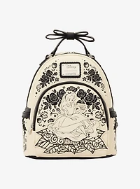 Loungefly Disney Alice in Wonderland Black & White Floral Mini Backpack