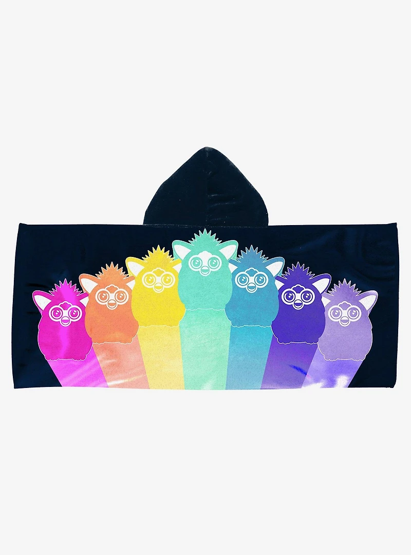 Furby Retro Rainbow Youth Hooded Towel