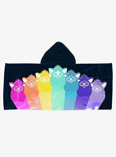 Furby Retro Rainbow Youth Hooded Towel