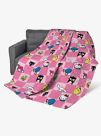 Hello Kitty & Friends Check Quilted Throw Blanket