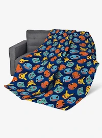 Pokémon Striped Favorites Quilted Throw Blanket
