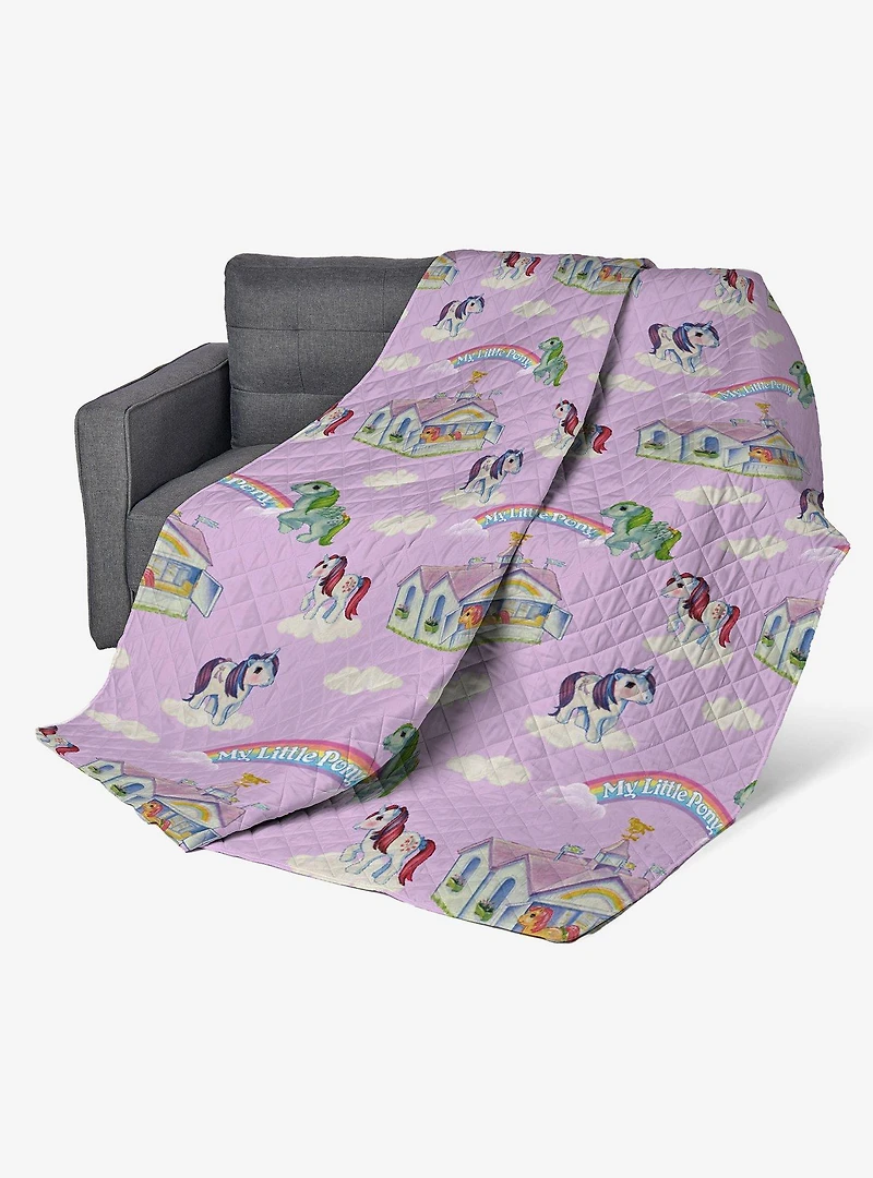 My Little Pony Vintage Pony Party Quilted Throw Blanket