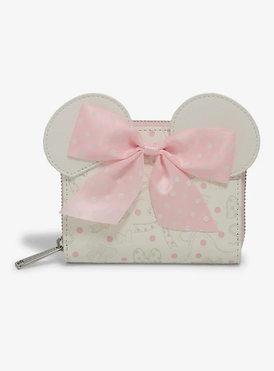 Loungefly Disney Minnie Mouse Ribbon Bows Zip Wallet - BoxLunch Exclusive
