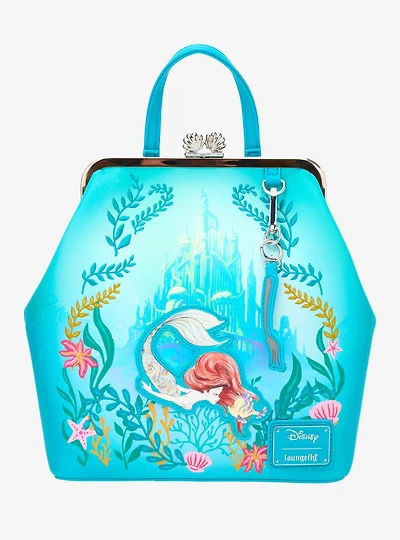Loungefly Disney The Little Mermaid Ariel Floral Kisslock Mini Backpack - BoxLunch Exclusive