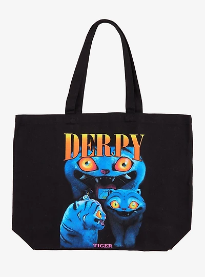 KPop Demon Hunters Derpy Tiger Multi Portrait Tote Bag - BoxLunch Exclusive